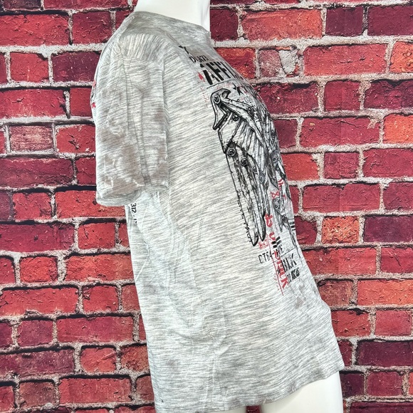 Affliction Men's Short Sleeve Graphic T-shirt -Gray/Black -Various Sizes- NWT - Picture 3 of 9